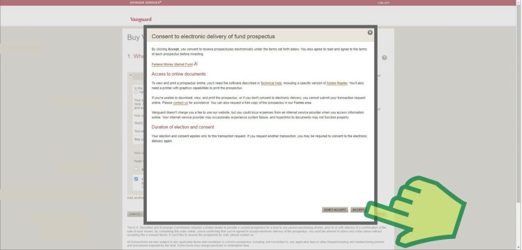 Step 14 Accept the Consent to electronic delivery of fund prospectus - growthcents.com