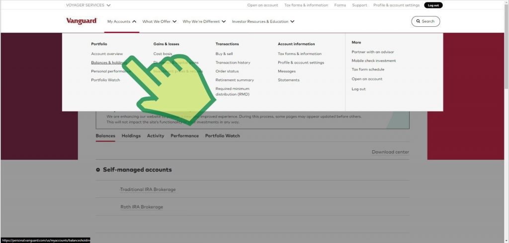 Step 8 In the drop down menu click on Balances & holdings - growthcents.com